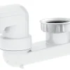Siphon de baignoire sortie orientable 823101 Ø d'entrée 1’’1/2, Ø de sortie 40 mm garde d'eau 50 mm-Allibert