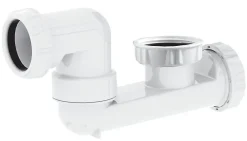 Siphon de baignoire sortie orientable 823101 Ø d'entrée 1’’1/2, Ø de sortie 40 mm garde d'eau 50 mm-Allibert