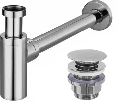 Siphon de lavabo + bonde Clic-Clac Chrome^Rea Best