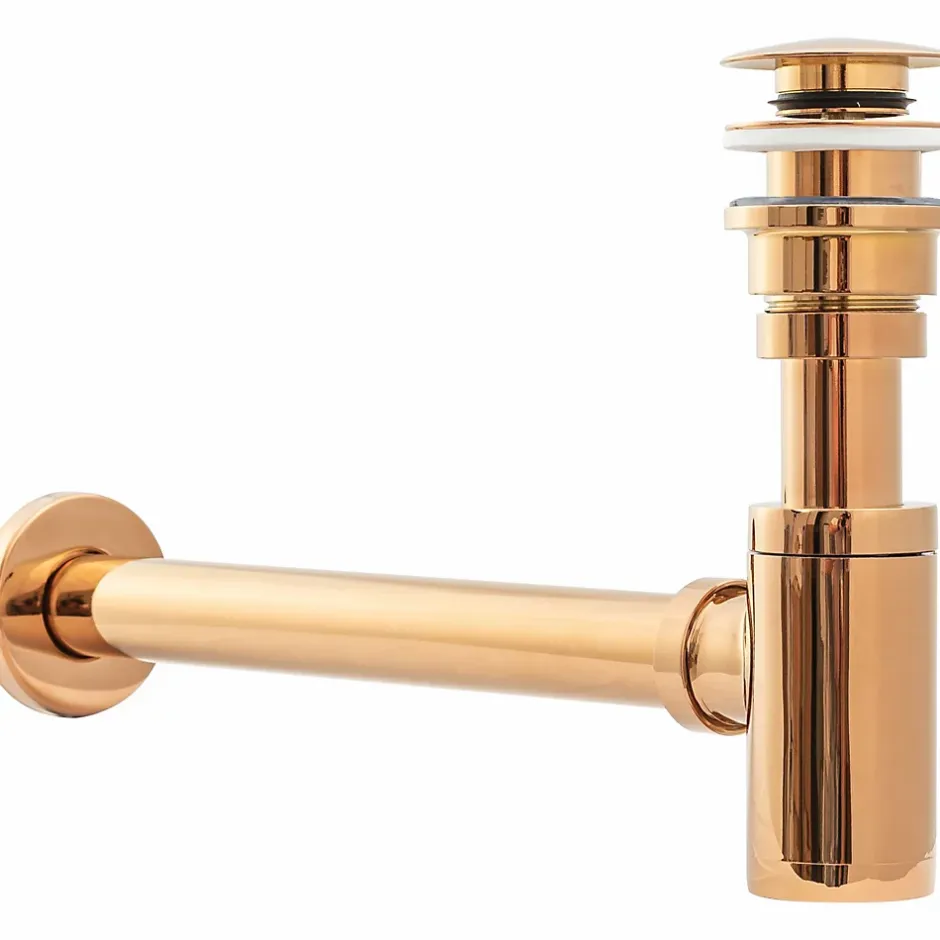 Siphon de lavabo + bonde Rose Gold-Rea Hot