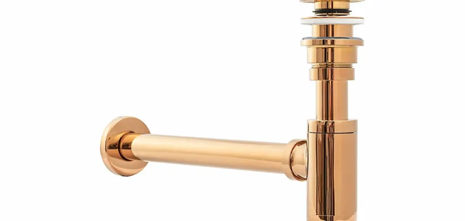 Siphon de lavabo + bonde Rose Gold-Rea Hot
