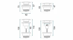 Siphon de lavabo + bonde Rose Gold-Rea Hot