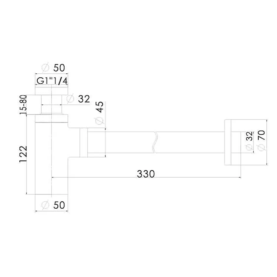 Siphon de lavabo design universel 1 1/4 x 32mm,Syphon Réglable, Anti Odeur (Chrome) LuxuryBain^Luxury Bain Clearance