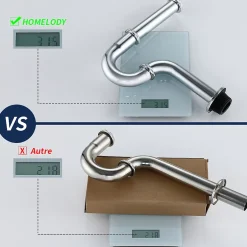 Siphon de Lavabo en Acier Inox Chrome Anti Odeur Tube Courbe en Forme de G Ouverture Quart de Tour pour Lavabo^Homelody Best