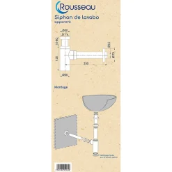 Siphon de lavabo réglable laiton brossé 70mm^Rousseau Online