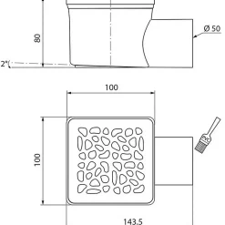 Siphon de sol à maçonner pour douche à l'italienne 10x10cm^Wirquin Discount