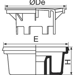 Siphon de sol PVC sable - 150 x 150 mm --Nicoll New