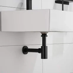 Siphon rond MIN avec finition NOIR mat en laiton Kibath- New