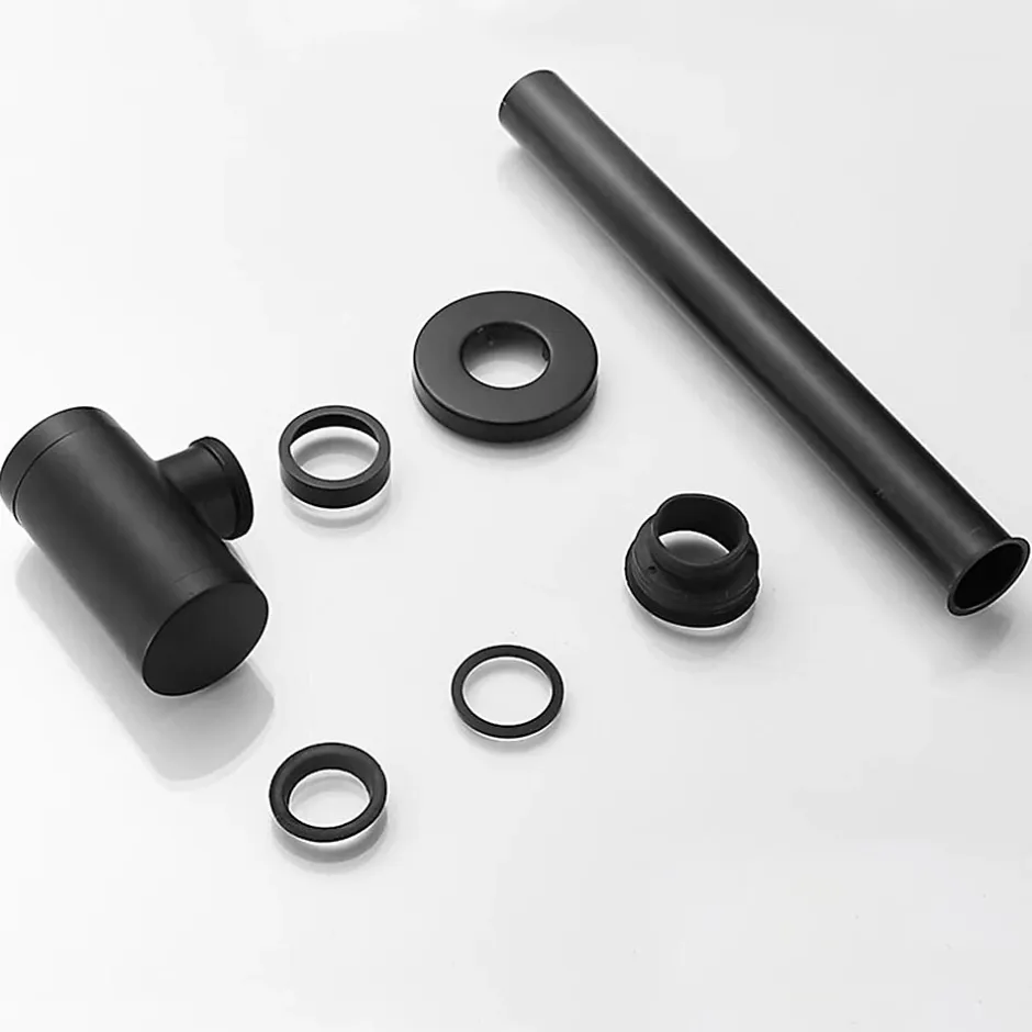 Siphon rond MIN avec finition NOIR mat en laiton Kibath- New