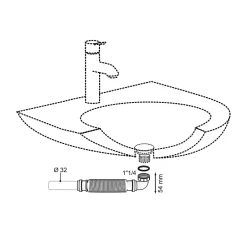 Siphon sans garde d'eau gain de place blanc 32mm^Wirquin