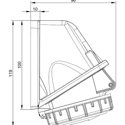 Socle De Prise Triphasé 16a 3p+t - Montage Mural - étanche Ip67 --Ide Hot