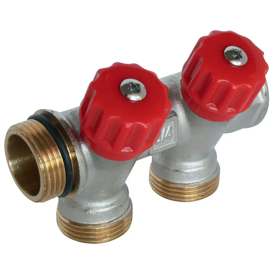 - Collecteur de distribution 2 sorties, portée conique easy lock 3/4ek avec vannes^Somatherm for you New