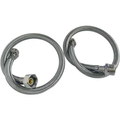 - Lot de 2 flexibles sanitaires - Mâle 3/8 écrou tournant 3/8 - 300mm - DN8^Somatherm for you Sale