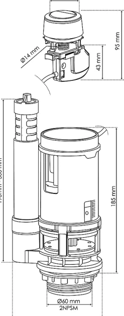 - Mécanisme WC à câble double poussoir à câble NF - Universel, économique et adaptable-Somatherm for you Clearance
