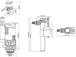 - Pack mécanisme WC à câble double chasse + Robinet flotteur alimentation latérale^Somatherm for you Outlet