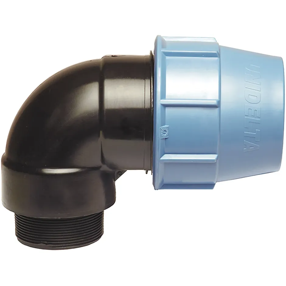 - Raccord plastique coudé pour tube PE diam 20 mm - Mâle 1/2^Somatherm for you