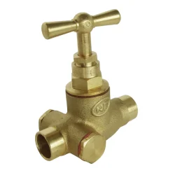 - Robinet d'arrêt à potence à purge à souder - Pour tube cuivre 14mm - Laiton brut-Somatherm for you Best