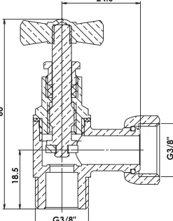 - Robinet d'arrêt équerre à presse étoupe pour WC - 3/8 - Tête à clapet - nickelé-Somatherm for you New