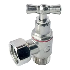 - Robinet d'arrêt équerre à presse étoupe pour WC - 3/8 - Tête à clapet - nickelé-Somatherm for you New