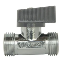 - Robinet d'arrêt chromé droit 1/4 tour - double Mâle 15/21 - En laiton Chromé-Somatherm for you Hot