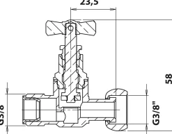 - Robinet d'arrêt droit pour WC - 3/8 - Tête à clapet - Laiton nickelé-Somatherm for you