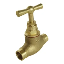 - Robinet d'arrêt à potence à souder - Pour tube cuivre 12mm - Laiton brut-Somatherm for you Outlet