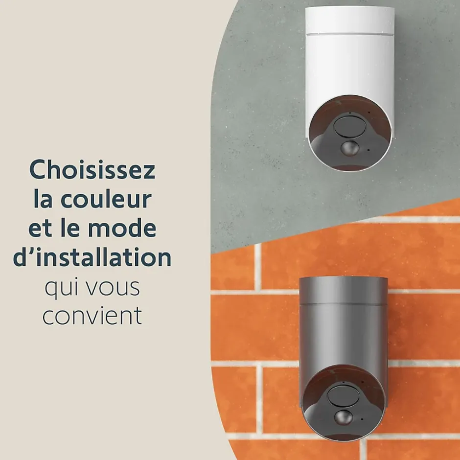 1875326 - Outdoor Camera 2 grise - Caméra de surveillance extérieure wifi avec détection intelligente - 1080p Full HD - Sirène 110 dB-Somfy Best