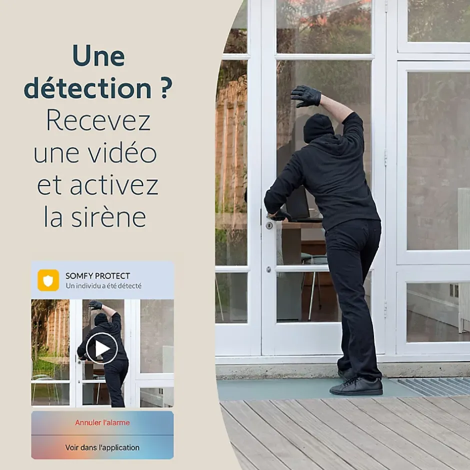 1875326 - Outdoor Camera 2 grise - Caméra de surveillance extérieure wifi avec détection intelligente - 1080p Full HD - Sirène 110 dB-Somfy Best