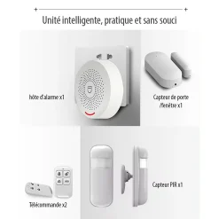 Système d'Alarme Domestique sans fils WiFi Smart Home, detecteur de mouvement Wireless avec Application Tuya Smart Life-Somlife Clearance