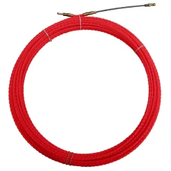 Sonde tire-fils à câble hélicoïdal, rouge, diam. 4,2 mm, 20 mètres, avec bornes M5 interchangeables^Tecnid Hot