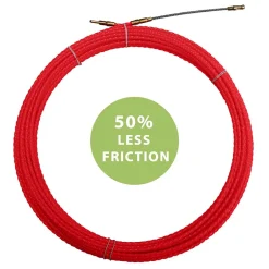 Sonde tire-fils à câble hélicoïdal, rouge, diam. 4,2 mm, 10 mètres, avec bornes M5 interchangeables^Tecnid Hot