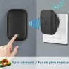 Sonnette d'extérieur sans fil sans batterie, étanche IP 68, humidité de la neige et de la pluie, noir-Deko Best