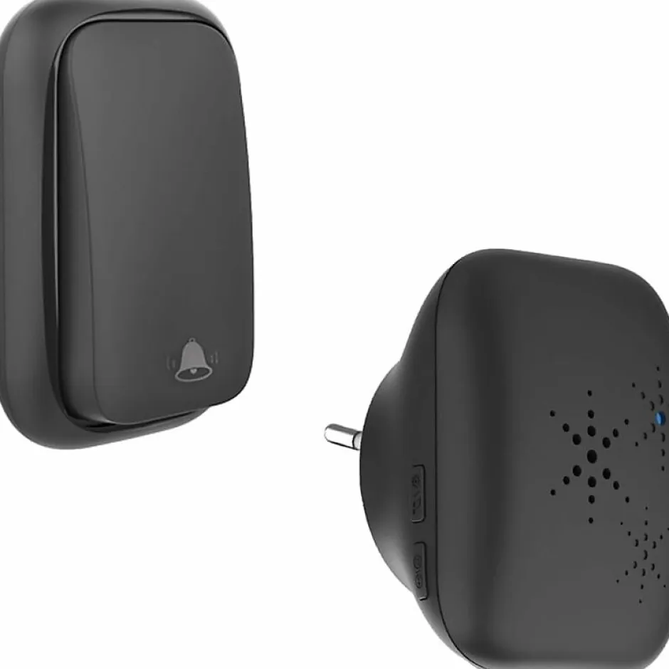 Sonnette d'extérieur sans fil sans batterie, étanche IP 68, humidité de la neige et de la pluie, noir-Deko Best