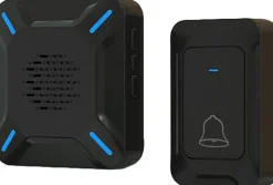 Sonnette extérieure sans fil étanche IP68, portée de 300 m, volume réglable sur 5 niveaux, 58 sonneries (noir)-Deko Clearance