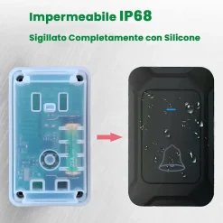 Sonnette extérieure sans fil étanche, voyant LED, portée 300 m, volume réglable sur 5 niveaux, 58 sonneries (noir)-Deko