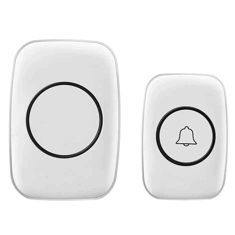 Sonnette extérieure sans fil étanche à 300 mètres, kit de sonnette avec récepteur enfichable pour la maison au Bureau, blanc^Deko Outlet
