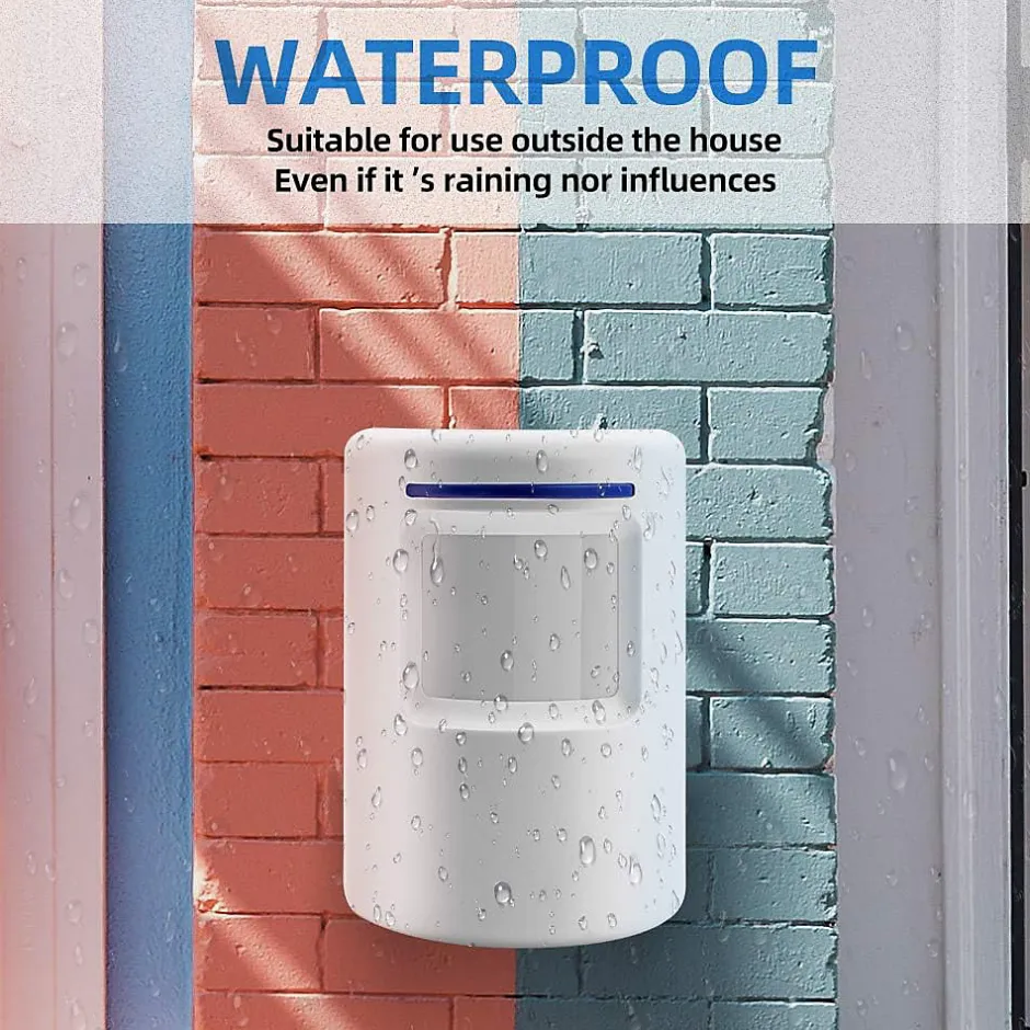 Sonnette électrique sans fil avec 1 récepteur et 1 détecteur de mouvement PIR, blanche-Deko Sale