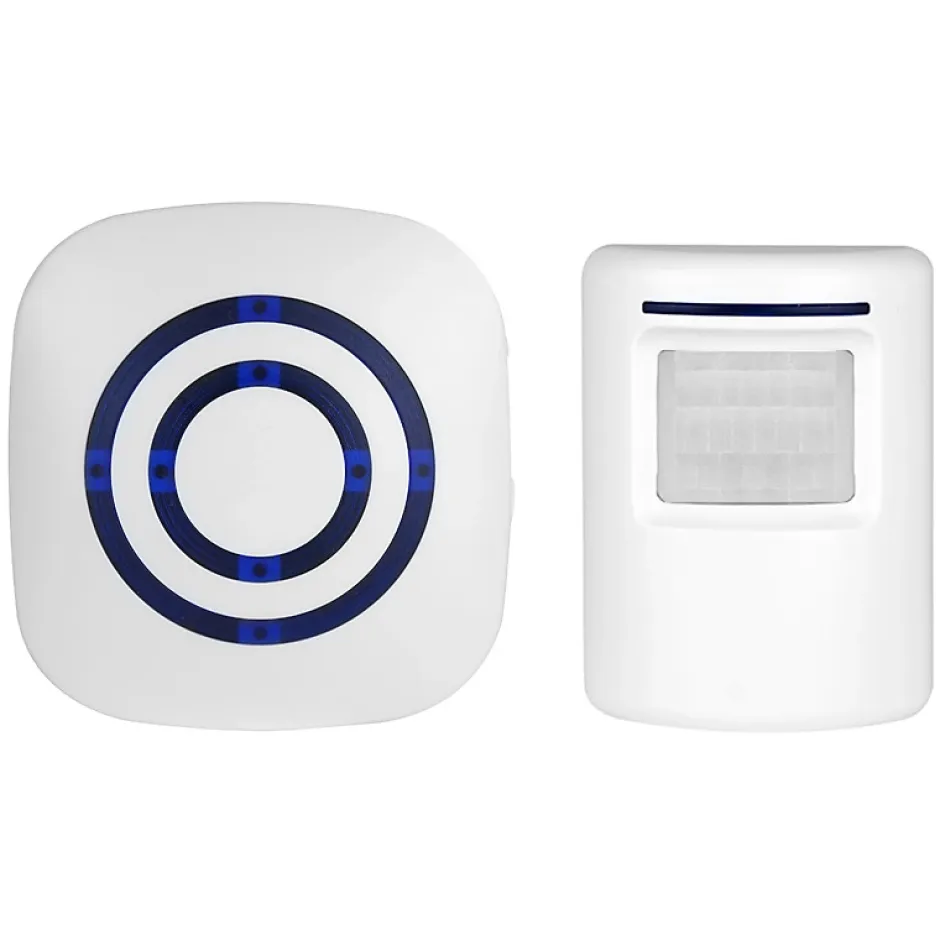 Sonnette électrique sans fil avec 1 récepteur et 1 détecteur de mouvement PIR, blanche-Deko Sale