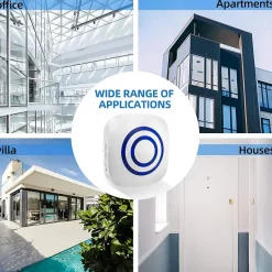 Sonnette électrique sans fil avec 1 récepteur et 1 détecteur de mouvement PIR, blanche-Deko Sale