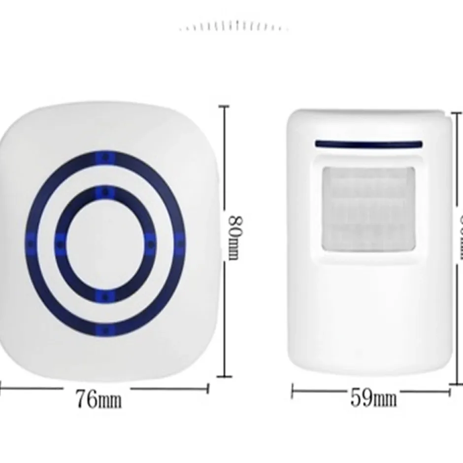 Sonnette électrique sans fil avec 1 récepteur et 1 détecteur de mouvement PIR, blanche-Deko Sale