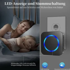 Sonnette électronique sans fil longue portée 300 m, étanche, avec récepteur extérieur enfichable-Deko Best