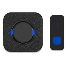 Sonnette électronique étanche IP55, portée de 300 m, 55 mélodies, 5 niveaux de volume - Noir^Deko New