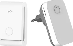 Sonnette électronique étanche à 200 m, 1 récepteur de sonnette enfichable avec 1 émetteur cinétique-Deko New