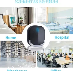 Sonnette sans fil 300 m, 36 mélodies, 4 niveaux de volume, avec lampe torche LED, noire^Deko Clearance