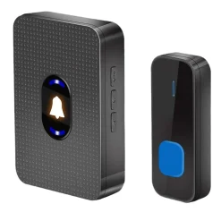 Sonnette sans Fil Exterieur Etanche, 300M Sonnette de Porte IP55 Étanche Carillon Electronique,55 Mélodies, 5 Niveaux Volumes, LED^Deko Discount