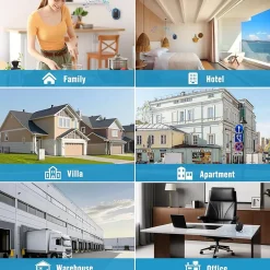 Sonnette sans fil extérieure étanche, sonnette alimentée par batterie de 300 mètres, 60 mélodies, 5 niveaux de volume^Deko Outlet