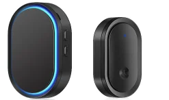 Sonnette sans fil extérieure étanche, sonnette alimentée par batterie de 300 mètres, 60 mélodies, 5 niveaux de volume^Deko Outlet