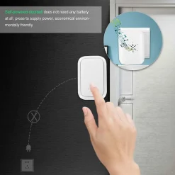 Sonnette sans fil étanche IP68, auto-alimentée, portée de 100 m, blanche^Deko