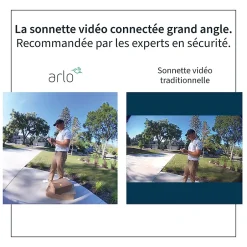 Sonnette vidéo sans fil connectée noire^Arlo Online