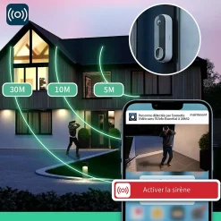 Sonnette vidéo sans fil connectée Essential2 2k blanc-Arlo New